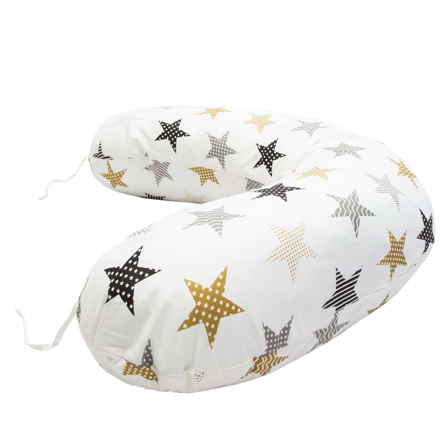 Подушка для беременных AmaroBaby 170х25 Звезды пэчворк белый - фото 4