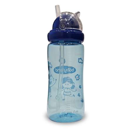 Бутылочка-поильник Baby Land с запасной трубочкой 300мл синий