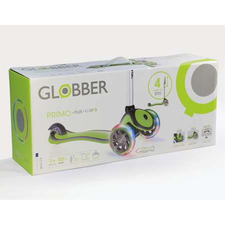 Самокат Globber Primo Plus Lights Зеленый 442-106