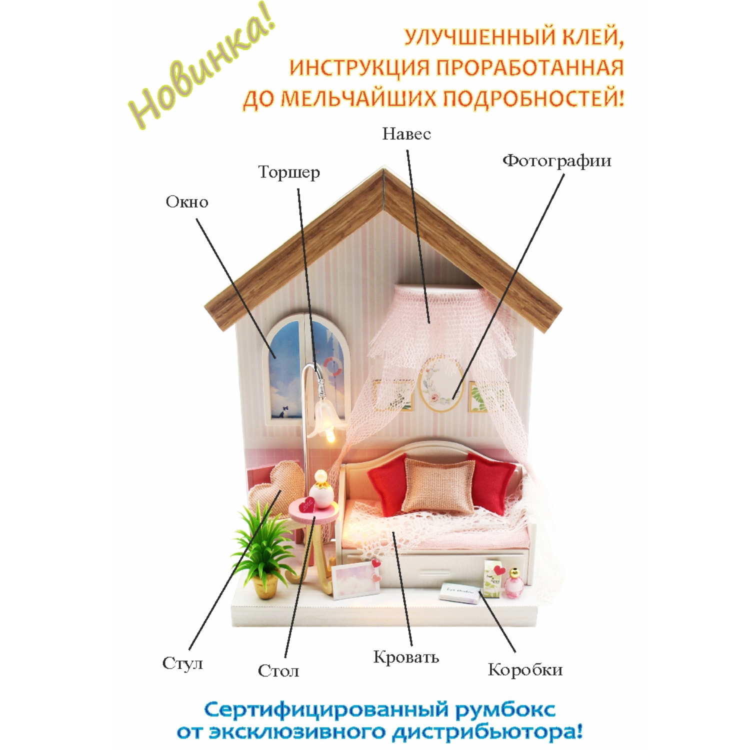 Интерьерный конструктор Hobby Day Румбокс Клубничный смузи - фото 4