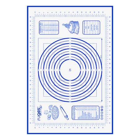 Набор ковриков RUGES для раскатки и выпечки теста синий