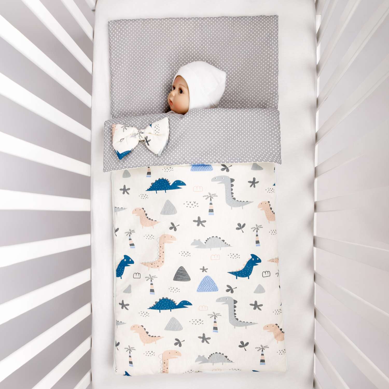 Спальный мешок AmaroBaby детский Magic Sleep Little dino бежевый серый - фото 2