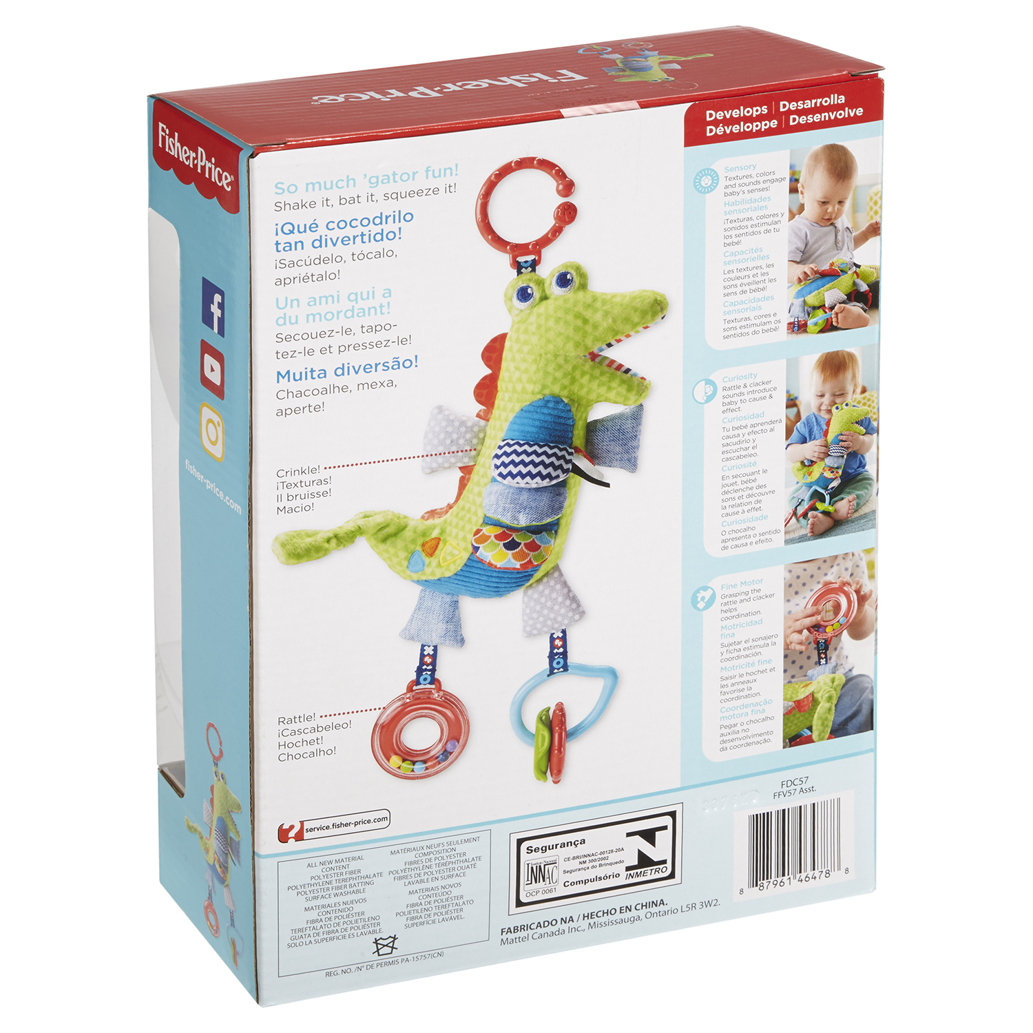 Игрушка развивающая Fisher Price Крокодил FDC57 - фото 3