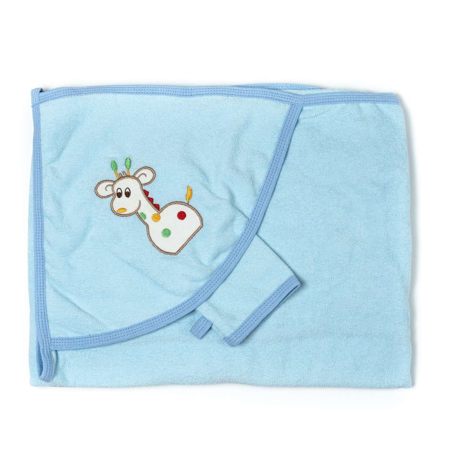 Пеленка (полотенце) ALARYSPEOPLE Для купания с уголком + рукавичка в подарок - фото 2