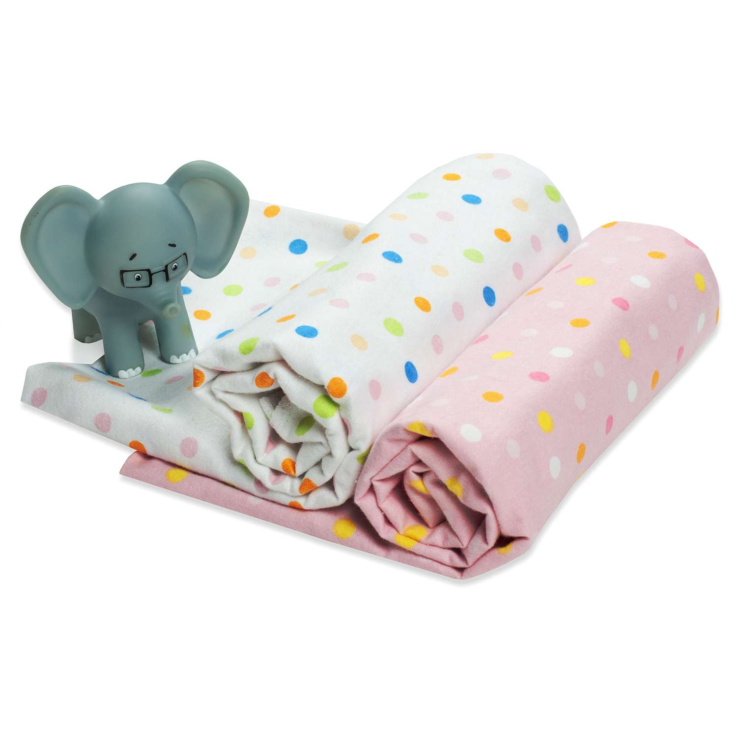 Пеленки фланелевые Чудо-чадо для новорожденных «Дочке/горохи» 85х120см 2 шт - фото 4
