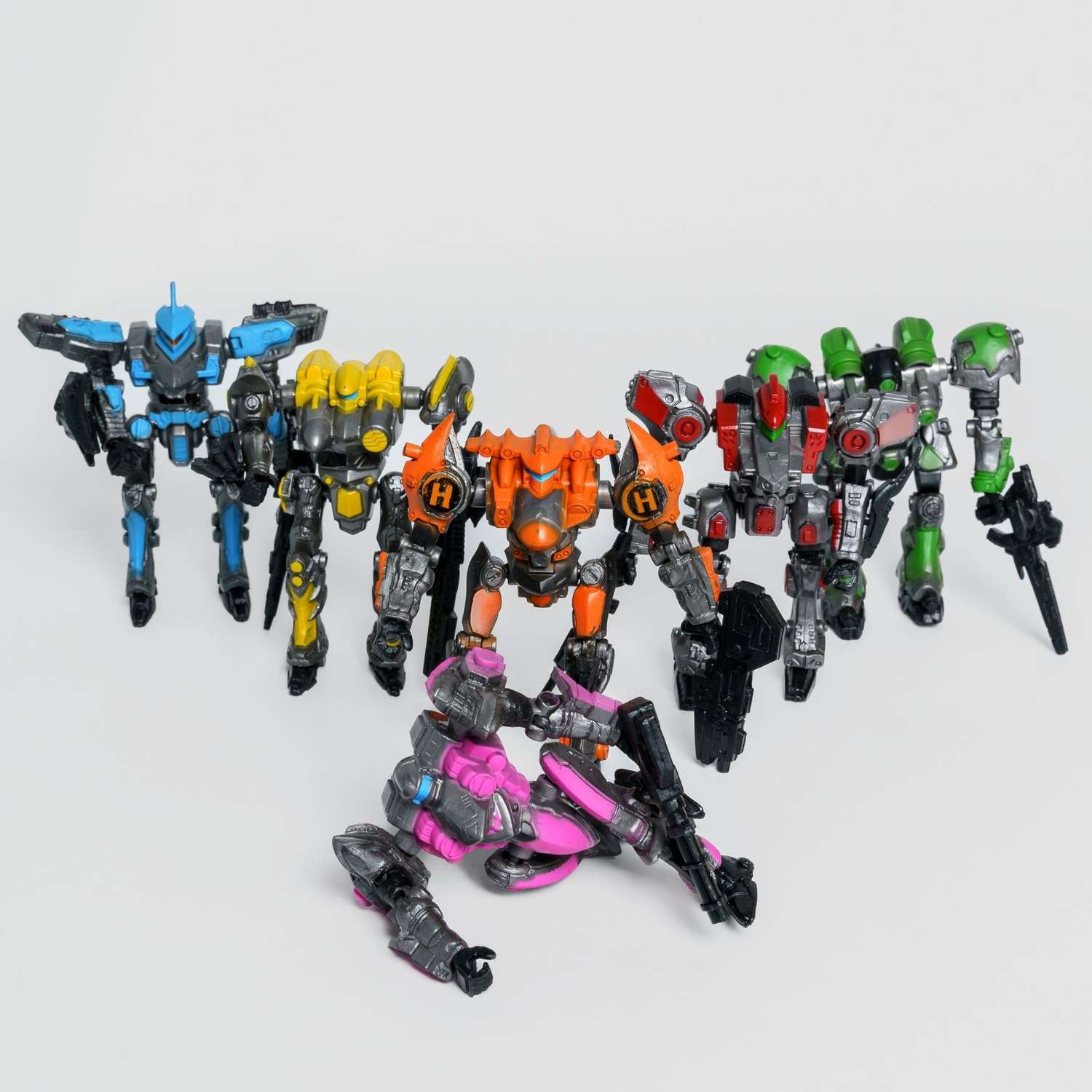 Роботы CyberCode 6 фигурок игрушки для детей развивающие пластиковые коллекционные интересные. 8см - фото 2