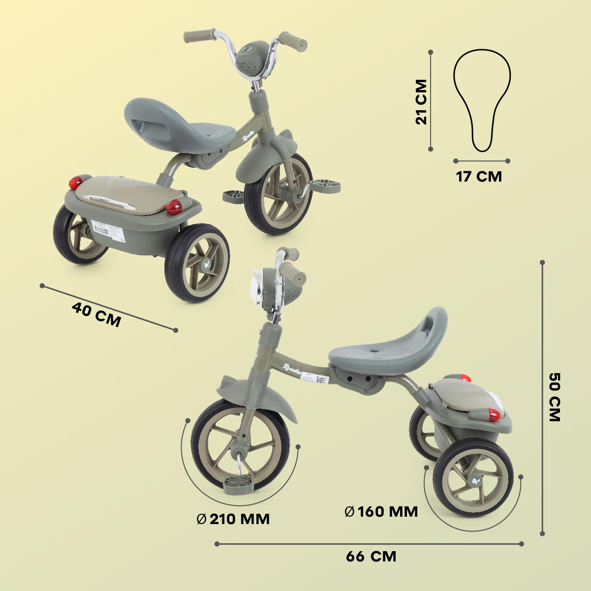 Детский трехколесный велосипед MOWbaby MOWBaby MC054 "ROADIE" - фото 2