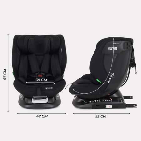 Автокресло с поворотной базой MOWbaby Motion isofix Black 40-150см