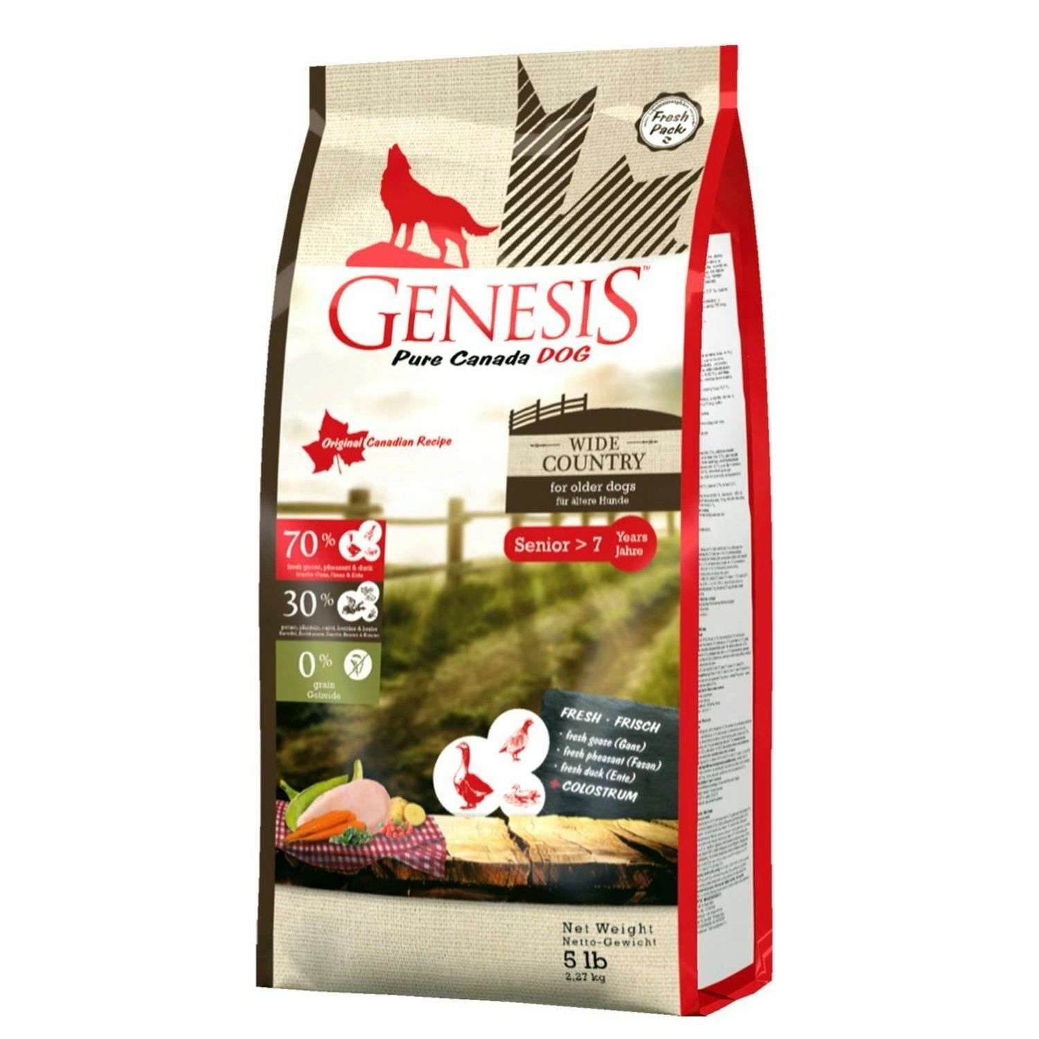 Корм для собак Genesis Pure Canada Wide Country Senior с мясом гуся фазана утки и курицы 2.268кг - фото 1