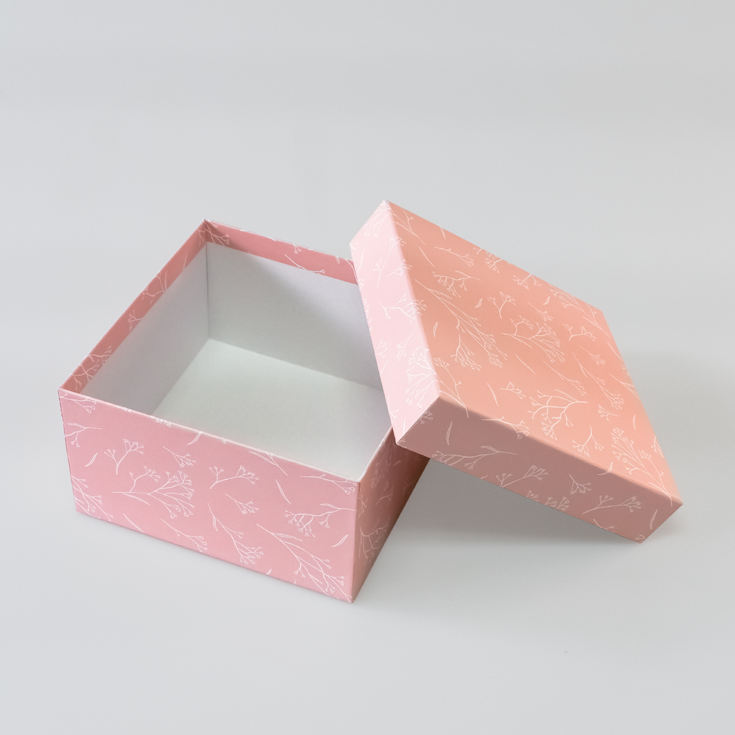 Коробка подарочная Cartonnage крышка-дно Соцветие белый розовый - фото 6