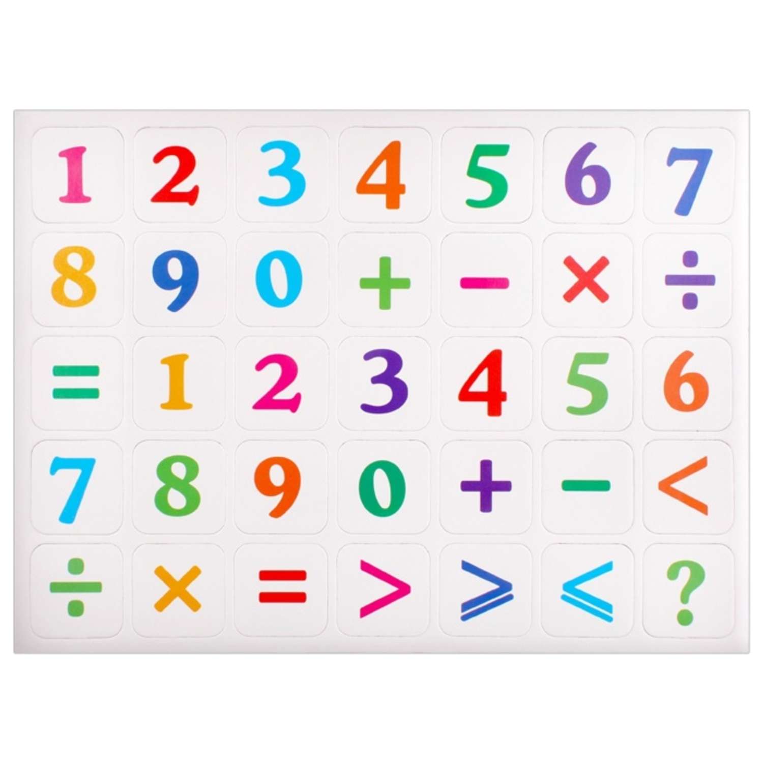 Магниты для доски Darvish канцелярские школьные разноцветные цифры и знаки 35 шт - фото 1
