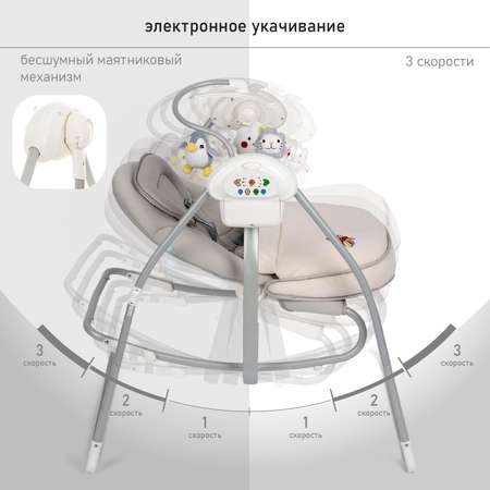 Электрокачели-шезлонг Nuovita Migliore Серый