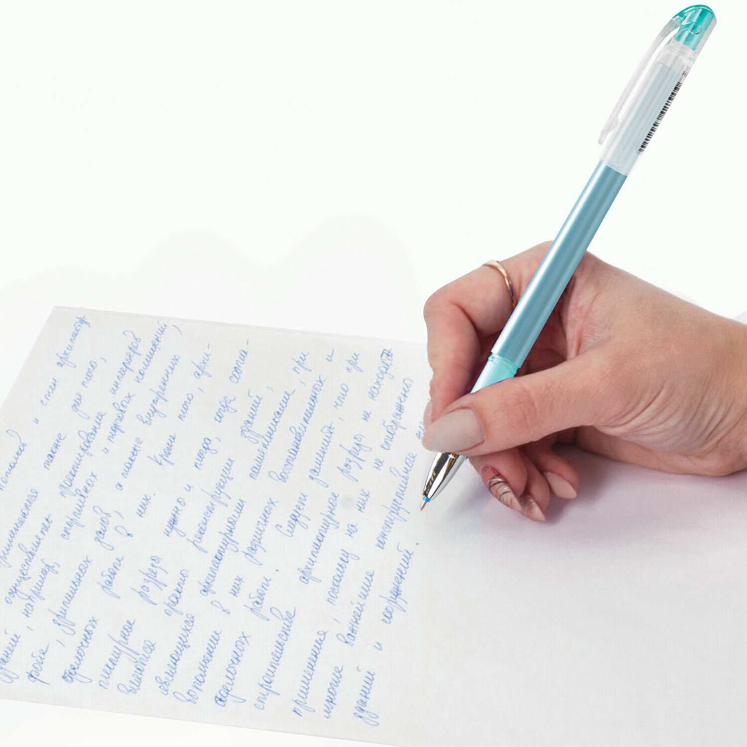 Ручки гелевые Staff пиши-стирай College набор 2 шт синие и 4 стержня - фото 11