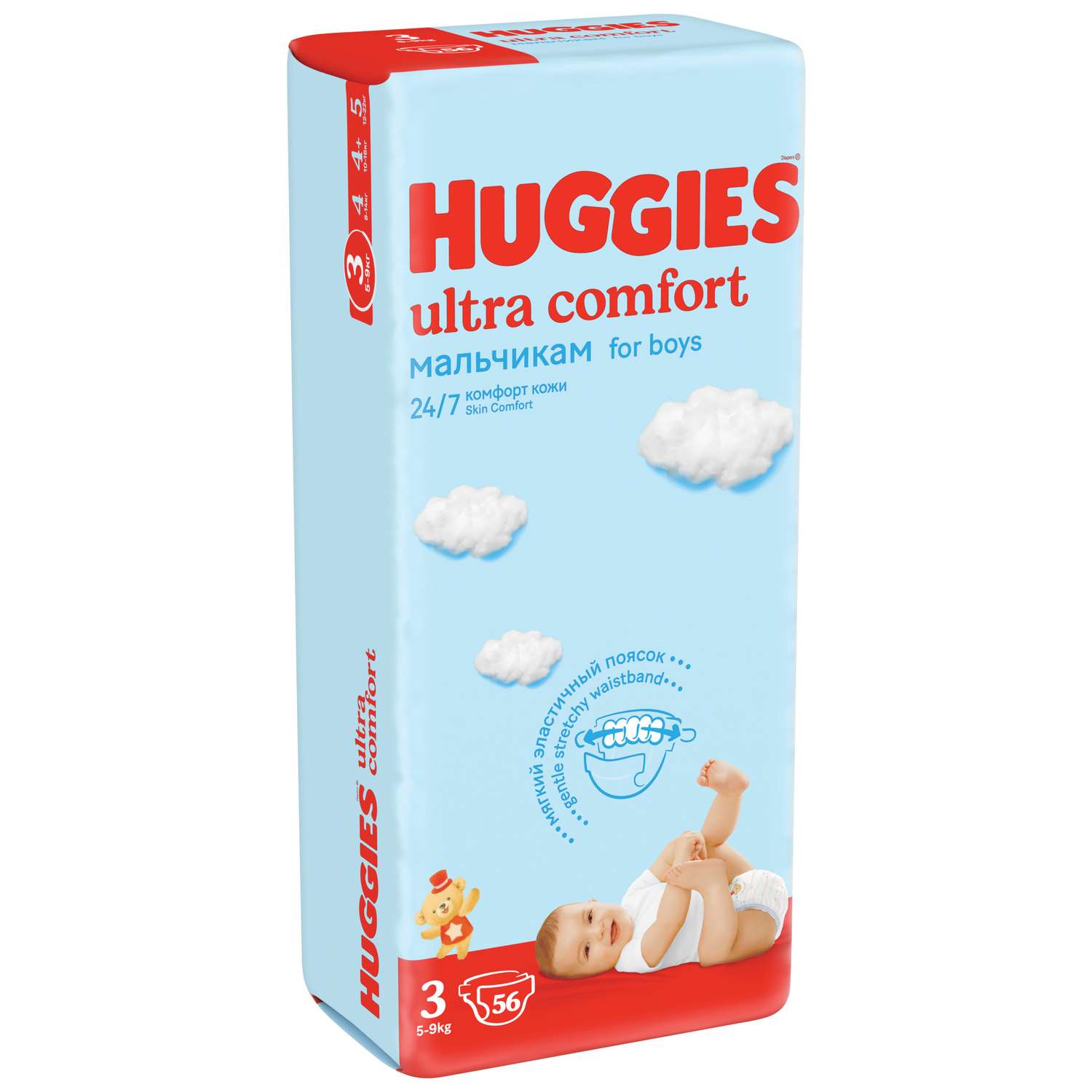 Подгузники Huggies Ultra Comfort для мальчиков 3 5-9кг 56 шт - фото 2
