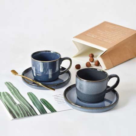Набор кружек Arya Home Collection для кофе и чая с блюдцами 350 мл Nordic 2 шт.
