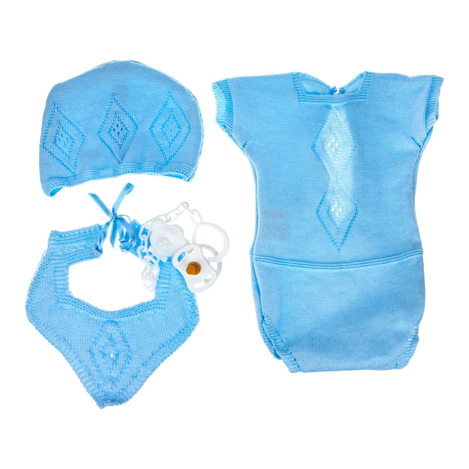 Одежда для куклы Arias 45 см голубая с цепочкой и соской Т22147 - фото 1