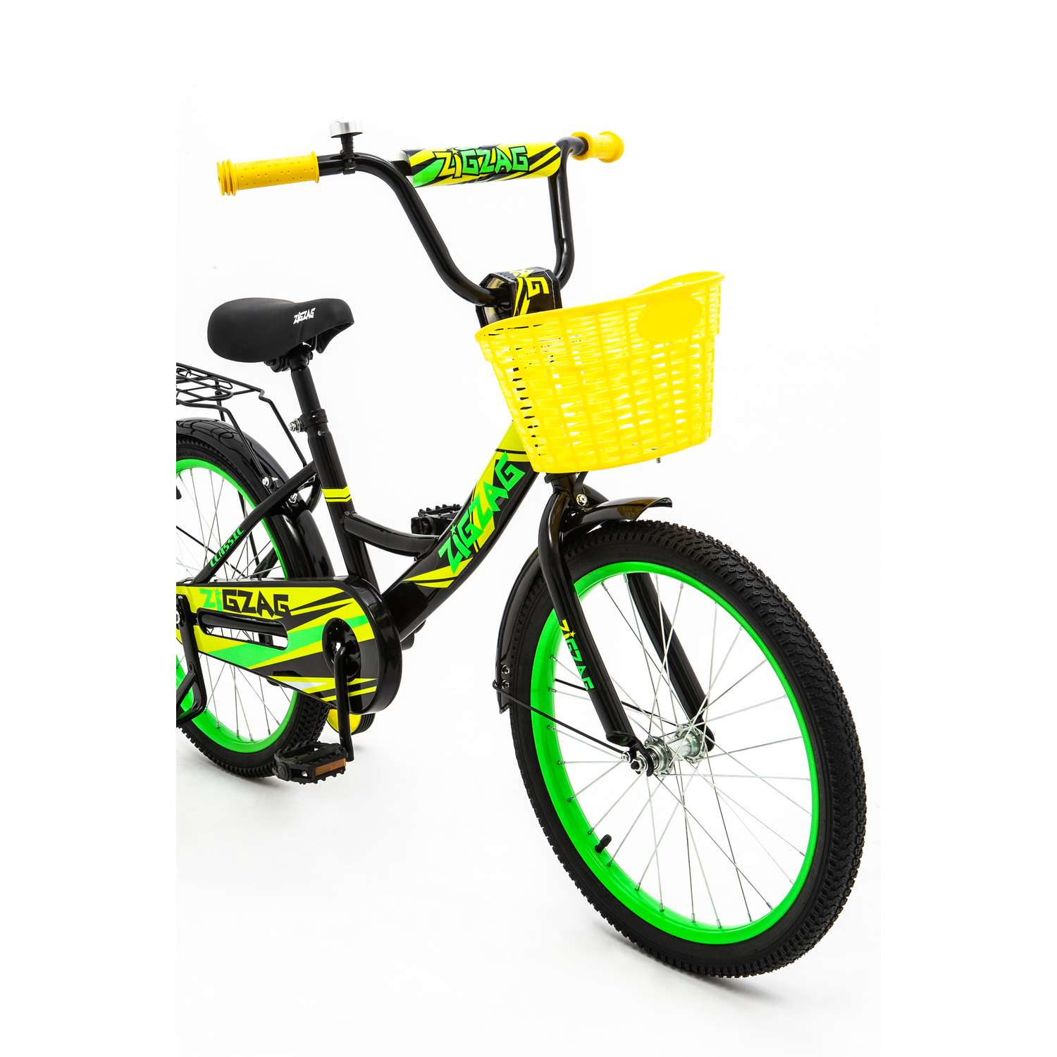 Велосипед ZigZag CLASSIC черный желтый зеленый 20 дюймов - фото 7
