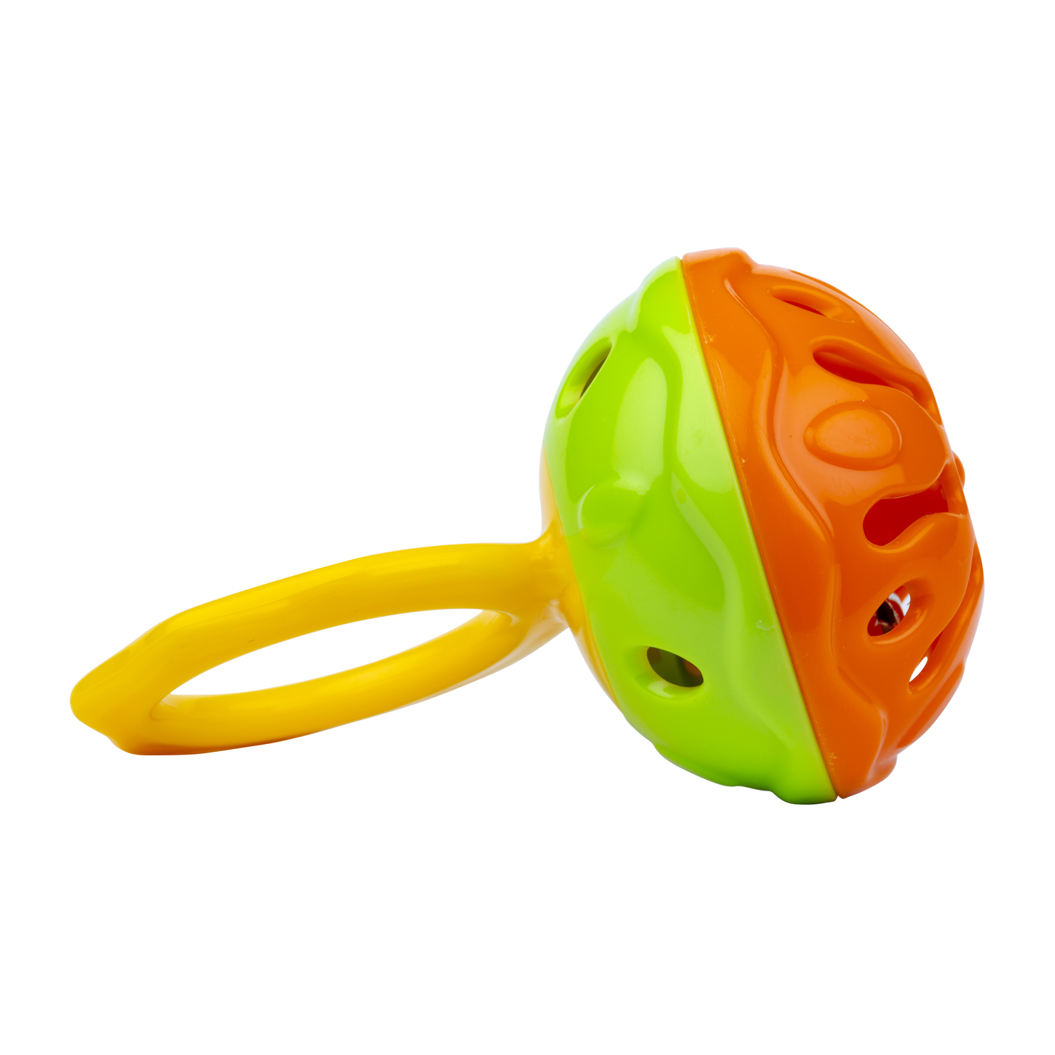 Погремушка Halilit пластмассовая с ручкой Мини-колокольчик оранжево-зеленый - фото 2