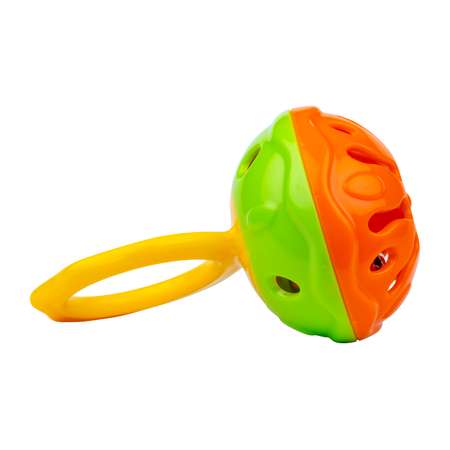 Погремушка Halilit пластмассовая с ручкой Мини-колокольчик оранжево-зеленый