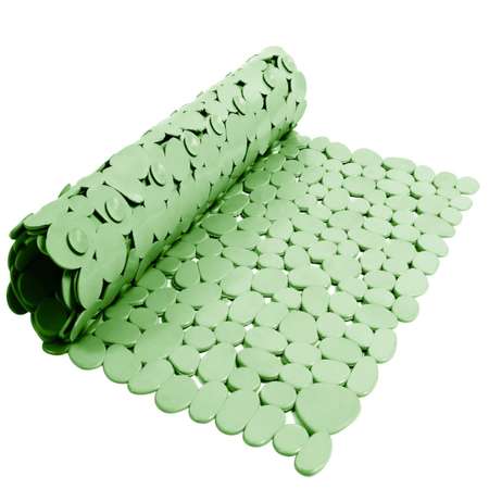 Коврик FOVERO для ванной SPA матовый Камушки 70х36 см зеленая пастель