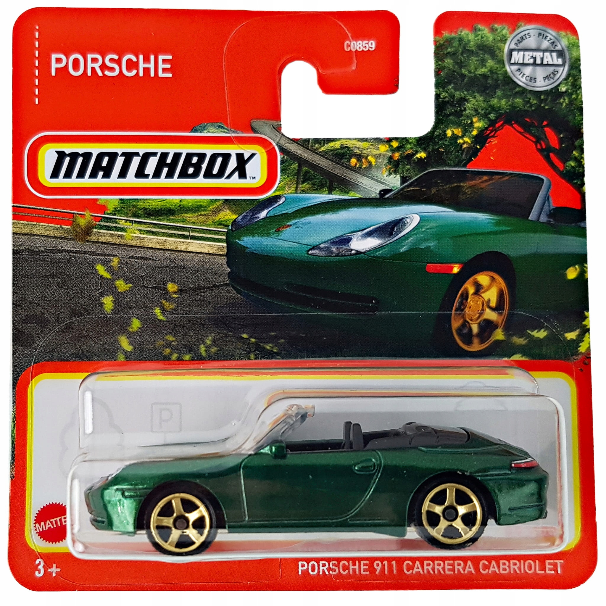 Автомобиль Matchbox Porsche 911 Carrera Cabriolet без механизмов зеленый 60834 - фото 2