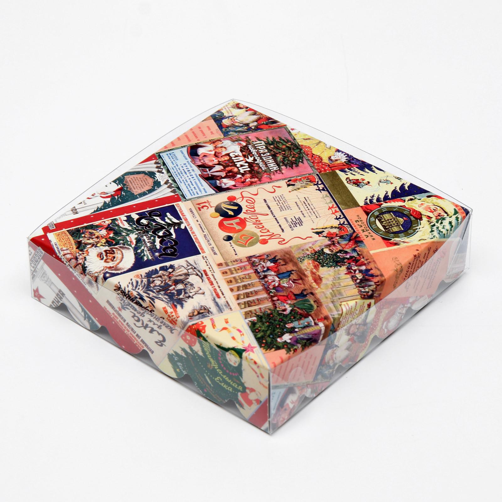 Коробочка Sima-Land для печенья«Новогодняя афиша» 12×12×3 см. 1 шт. - фото 5