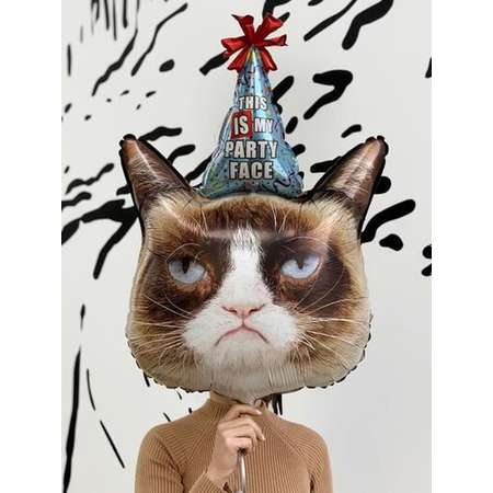 Воздушный шар Betallic фигура Сердитая кошка в колпаке 91 см