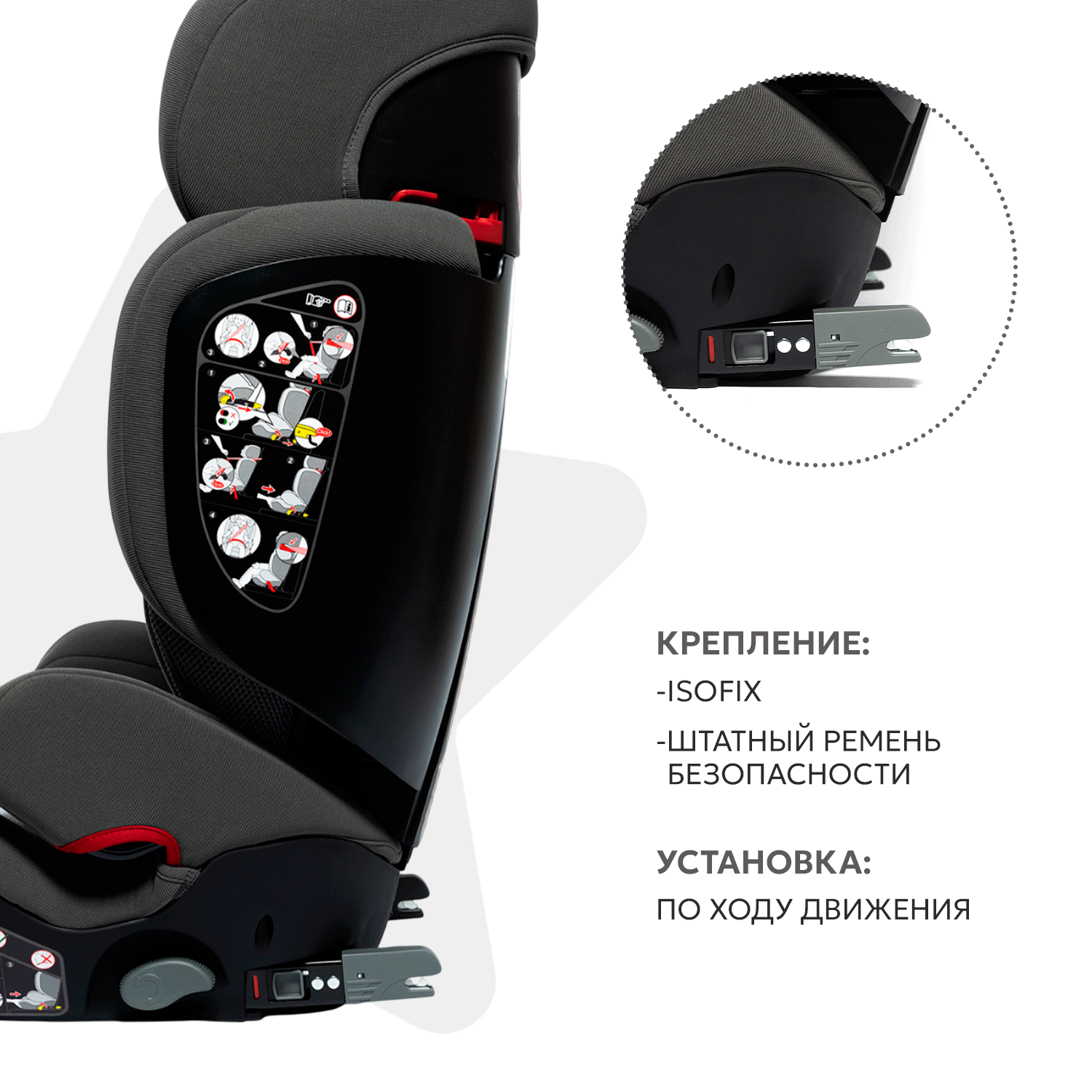 Автокресло Olsson Aurora Fix Sport Grey Isofix 2/3 (15-36 кг) - фото 3