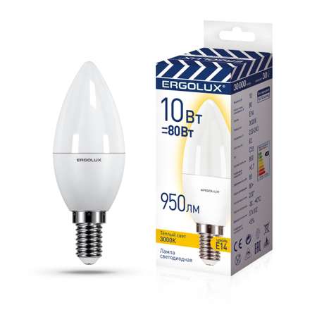 Лампочка Ergolux Свеча LED-C35-10W-E14-3K