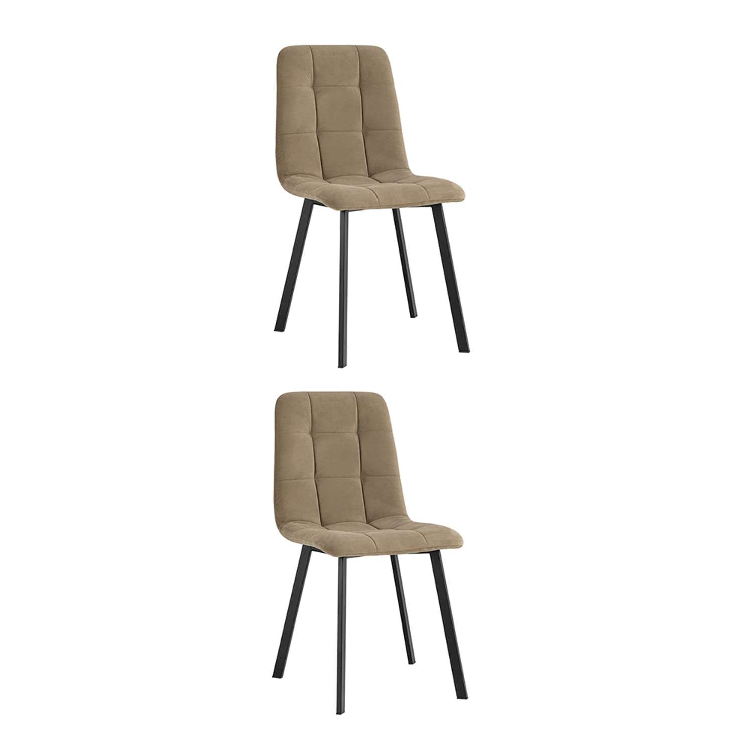 Комплект стульев Фабрикант 2 шт Oliver Square велюр капучино - фото 1