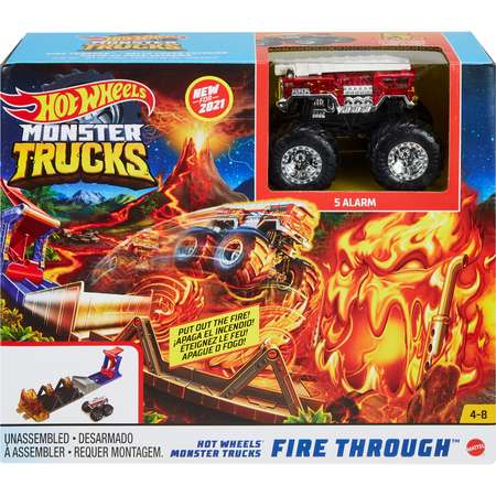 Трек Hot Wheels Гонка сквозь огонь с пусковой установкой