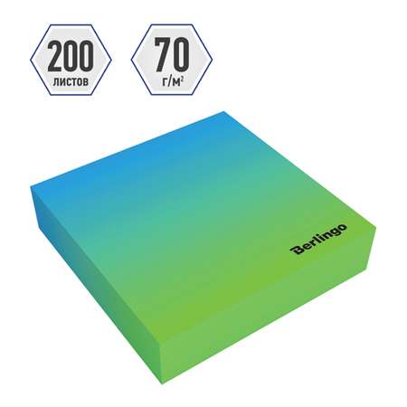 Блок для записи BERLINGO Radiance 85х85х2 см зелено-голубой 200 листов