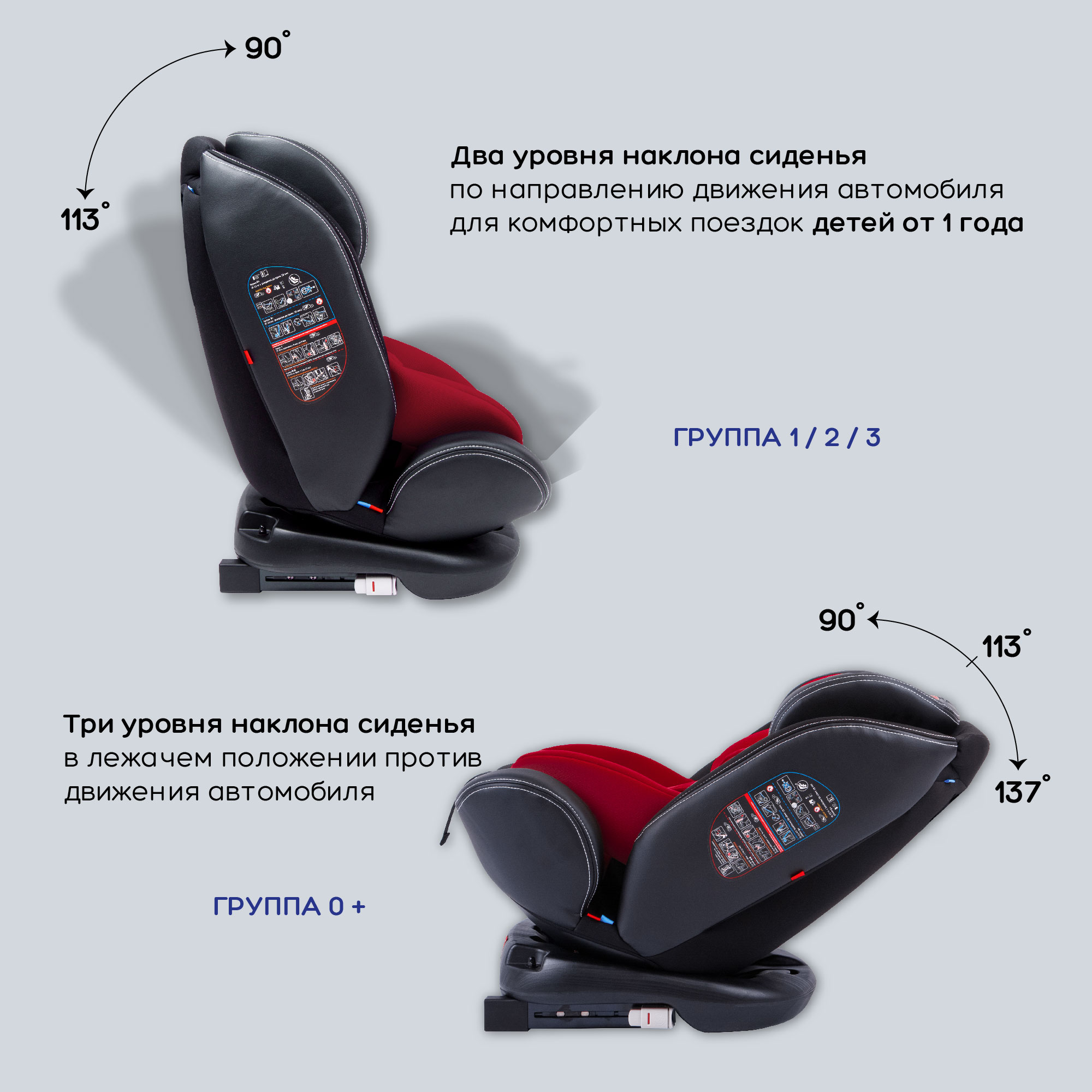 Автокресло детское AmaroBaby ST-3 Isofix класс D группа 0+ 1 2 3 красный - фото 7