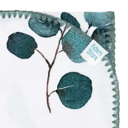 Пеленка трикотажная Adam Stork детская 85х100 см Листья эвкалипта
