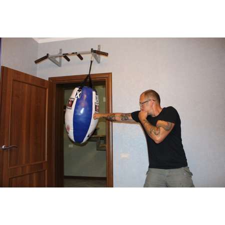 Мешок боксерский Харламов-Спорт Капля-Росомаха вес 25 кг сине-белый