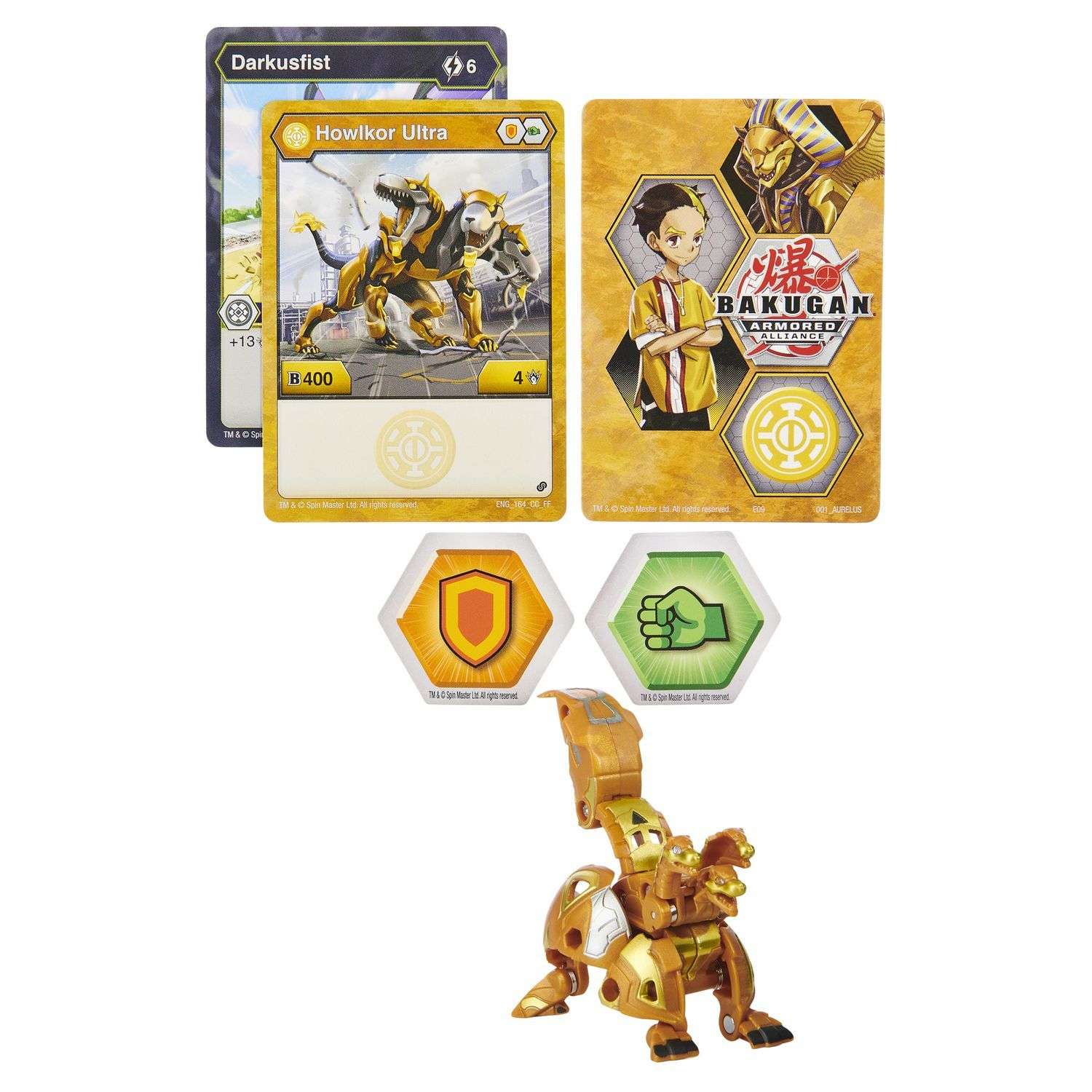 Фигурка-трансформер Bakugan S2 Ультра HowlkorGold 6055885/20124298 - фото 1