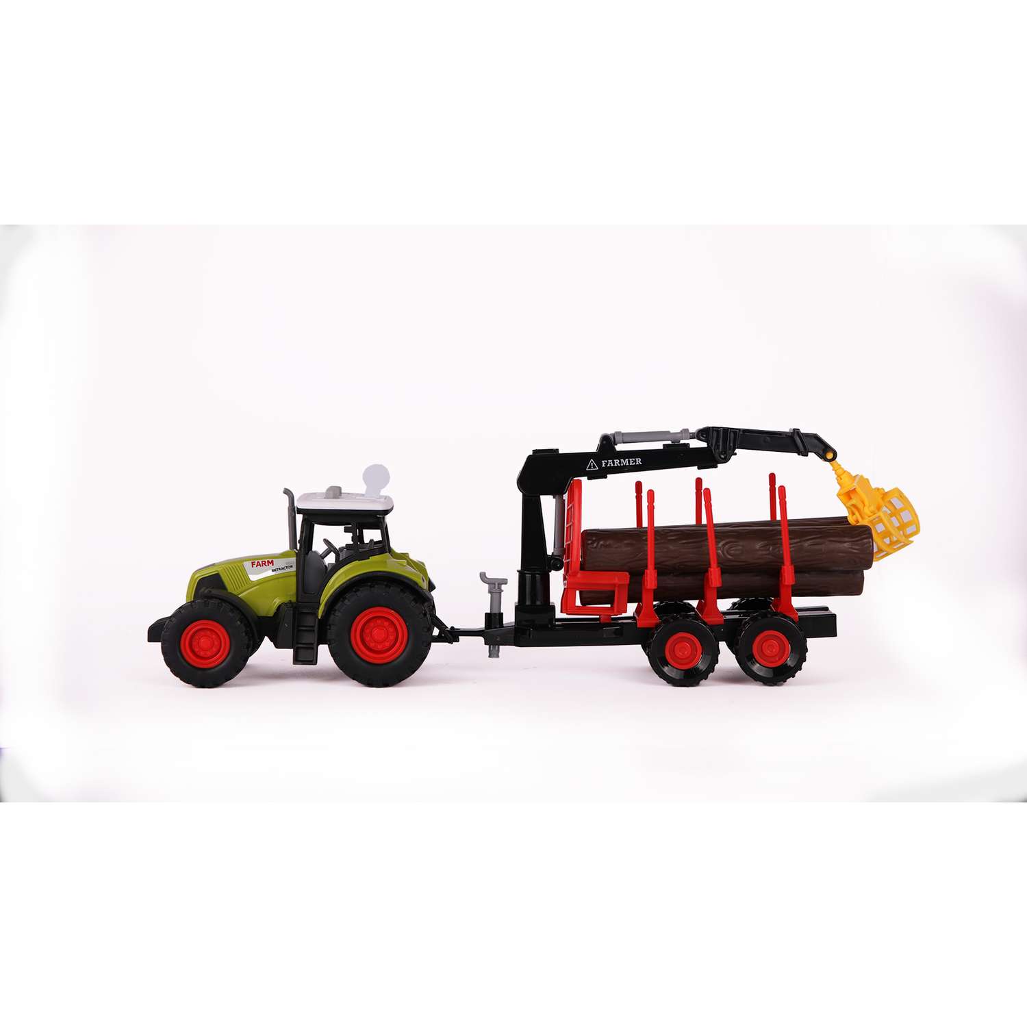 Модель Kid Rocks Машинка трактор лесовоз с инерционным механизмом со светом и звуком YK-2121 - фото 3