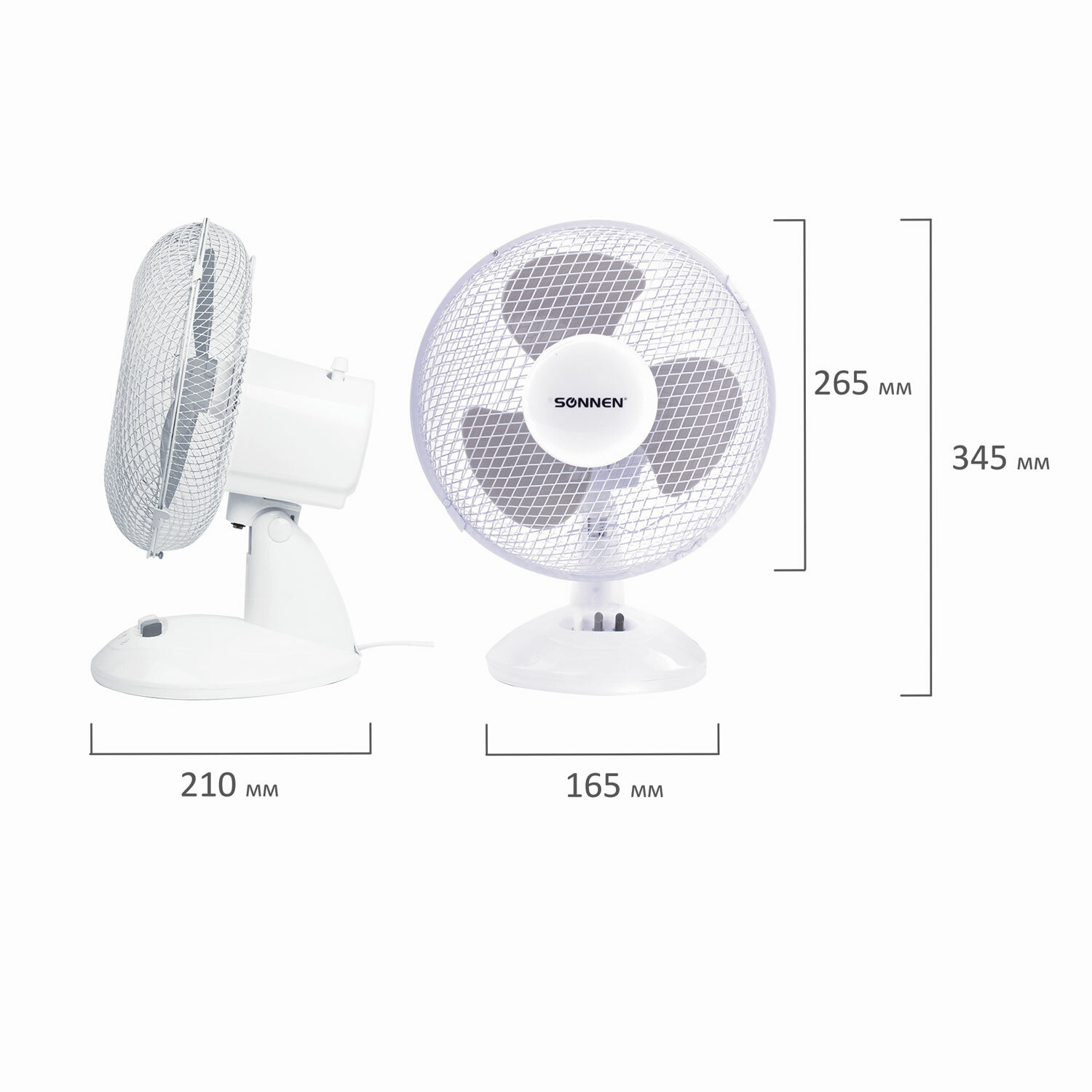 Вентилятор настольный Sonnen Ft23-B6 на подставке 2 скоростных режима d=23 см 25Вт - фото 9