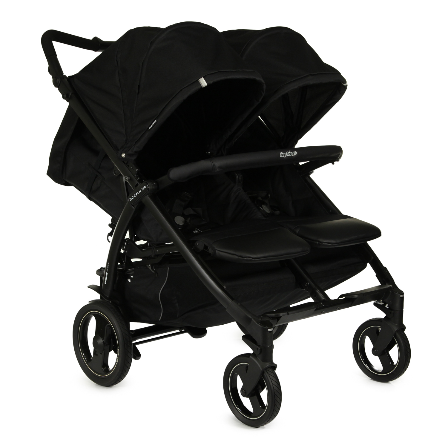 Коляска прогулочная для близнецов Peg-Perego Book For Two Classic Black - фото 1