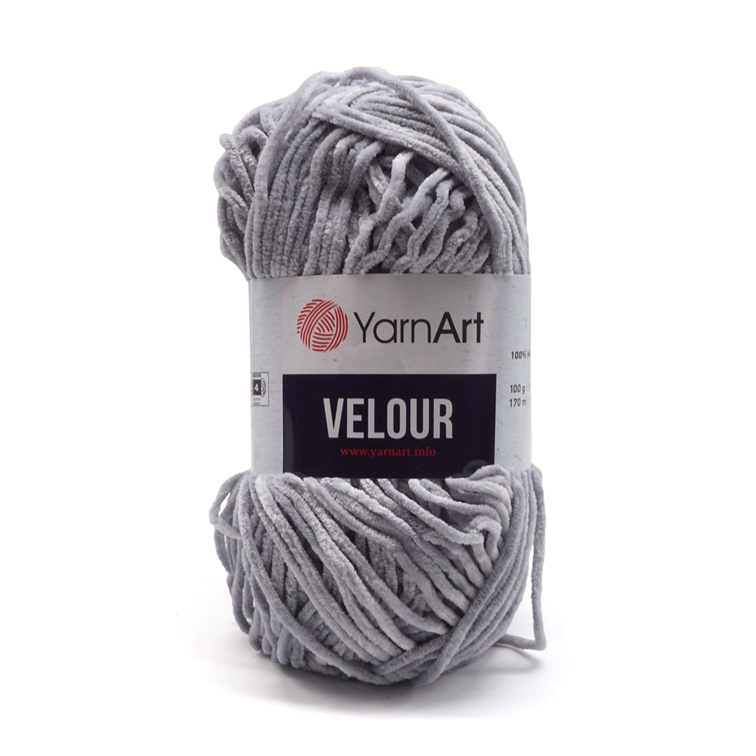 Пряжа для вязания YarnArt Velour 100 г 170 м микрополиэстер мягкая велюровая 5 мотков 867 серый - фото 6