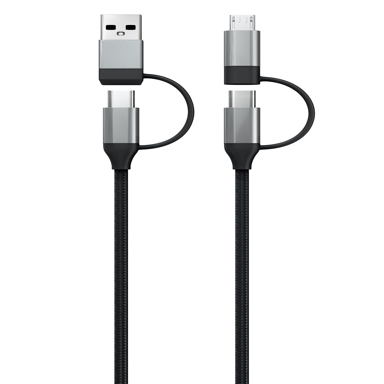 Дата-кабель RedLine 4в1 USB Type-C Micro-USB черный - фото 2