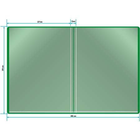 Папка Бюрократ 20шт вкладышей A4 пластик 0.6мм зеленый
