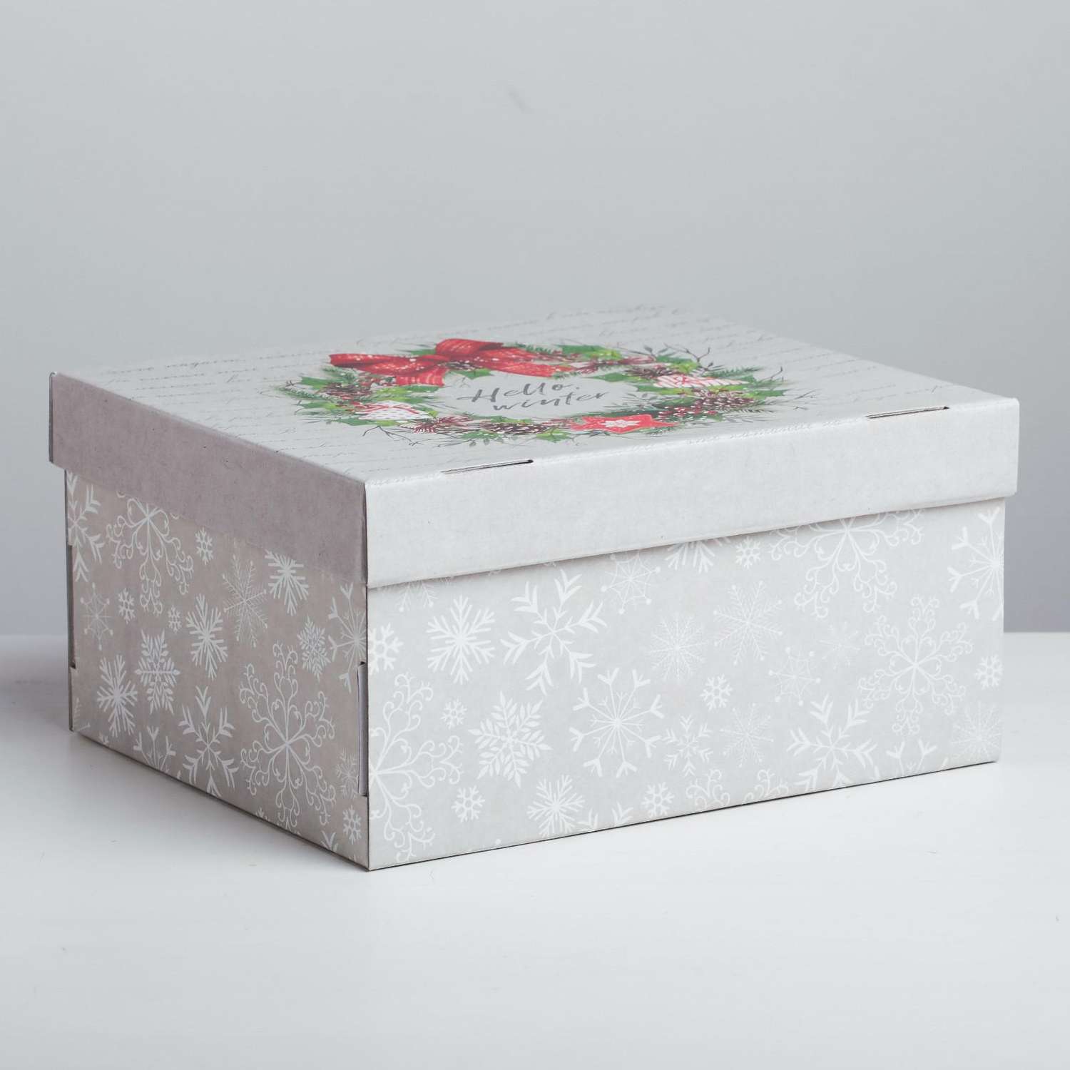 Складная коробка Дарите Счастье «Hello. winter». 31.2×25.6×16.1 см - фото 1