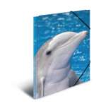 Папка для документов HERMA пластик матовая А4 на резинке Дельфины 7141