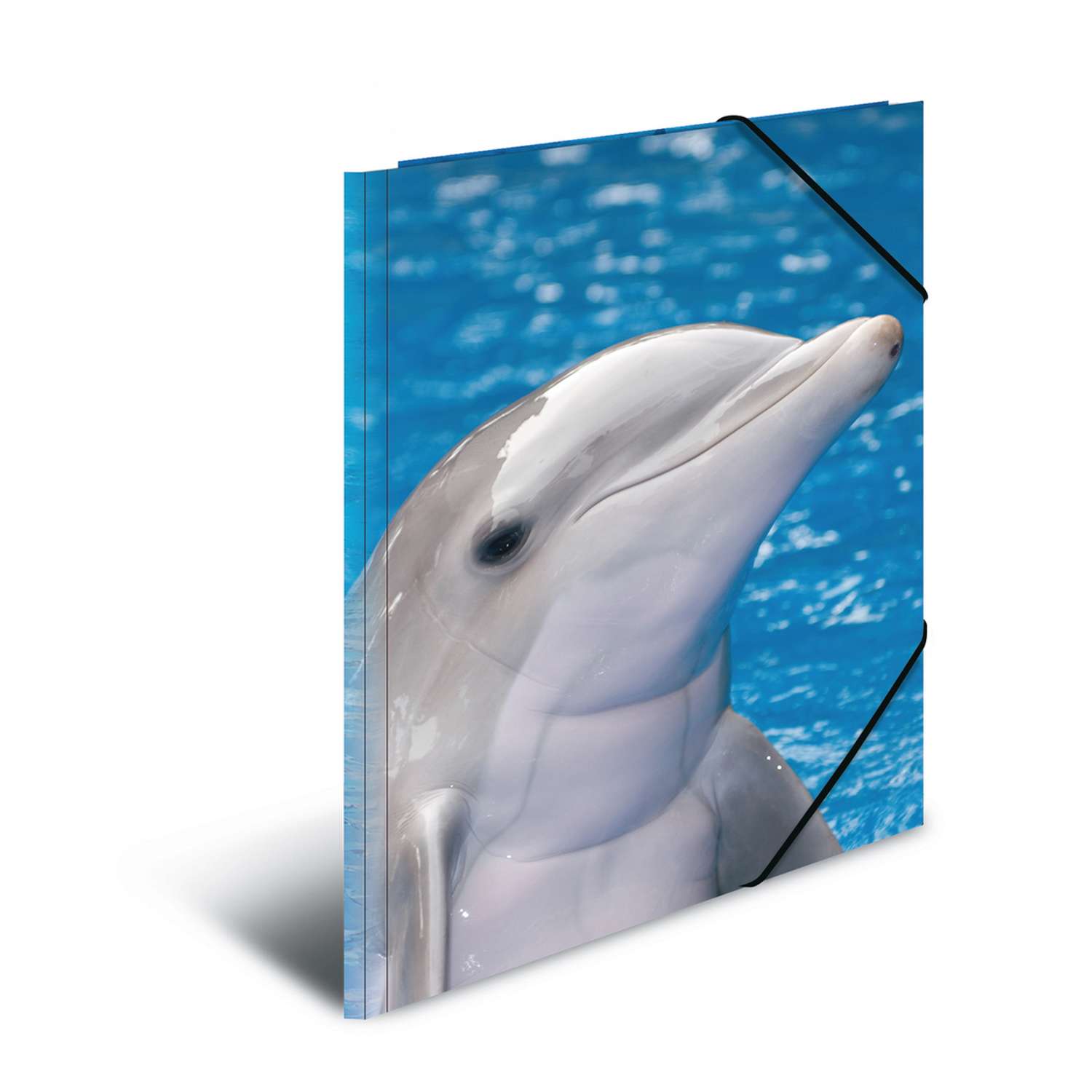 Папка для документов HERMA пластик матовая А4 на резинке Дельфины 7141 - фото 1