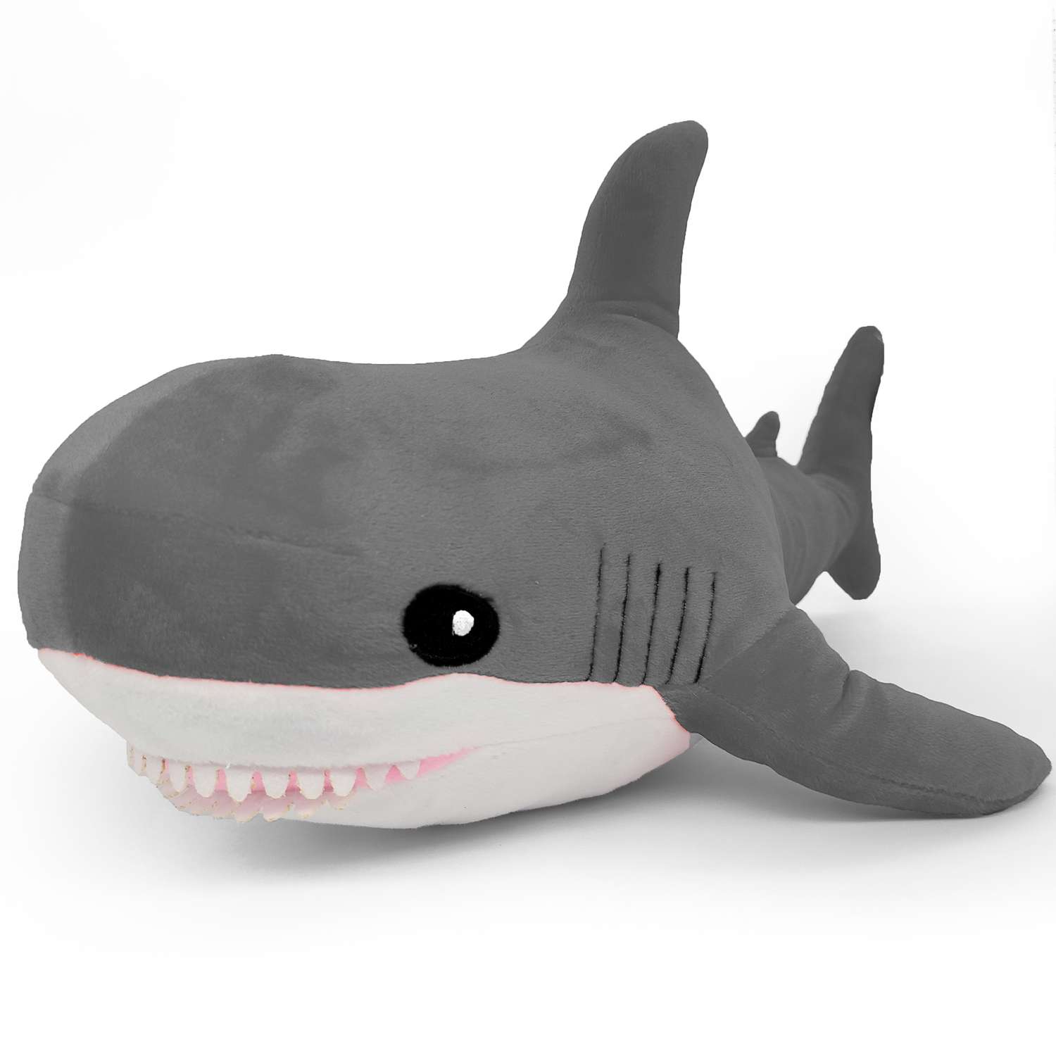 Мягкая игрушка МАЛЬВИНА Акула 50 см серая - фото 2