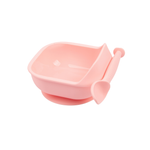 Набор детской посуды iSюминка Силиконовая тарелка на присоске и ложка Розовая
