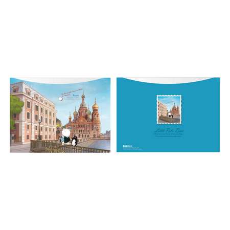 Папка-конверт COMIX на кнопке А4 серия География Санкт-Петербург Храм Спаса на Крови