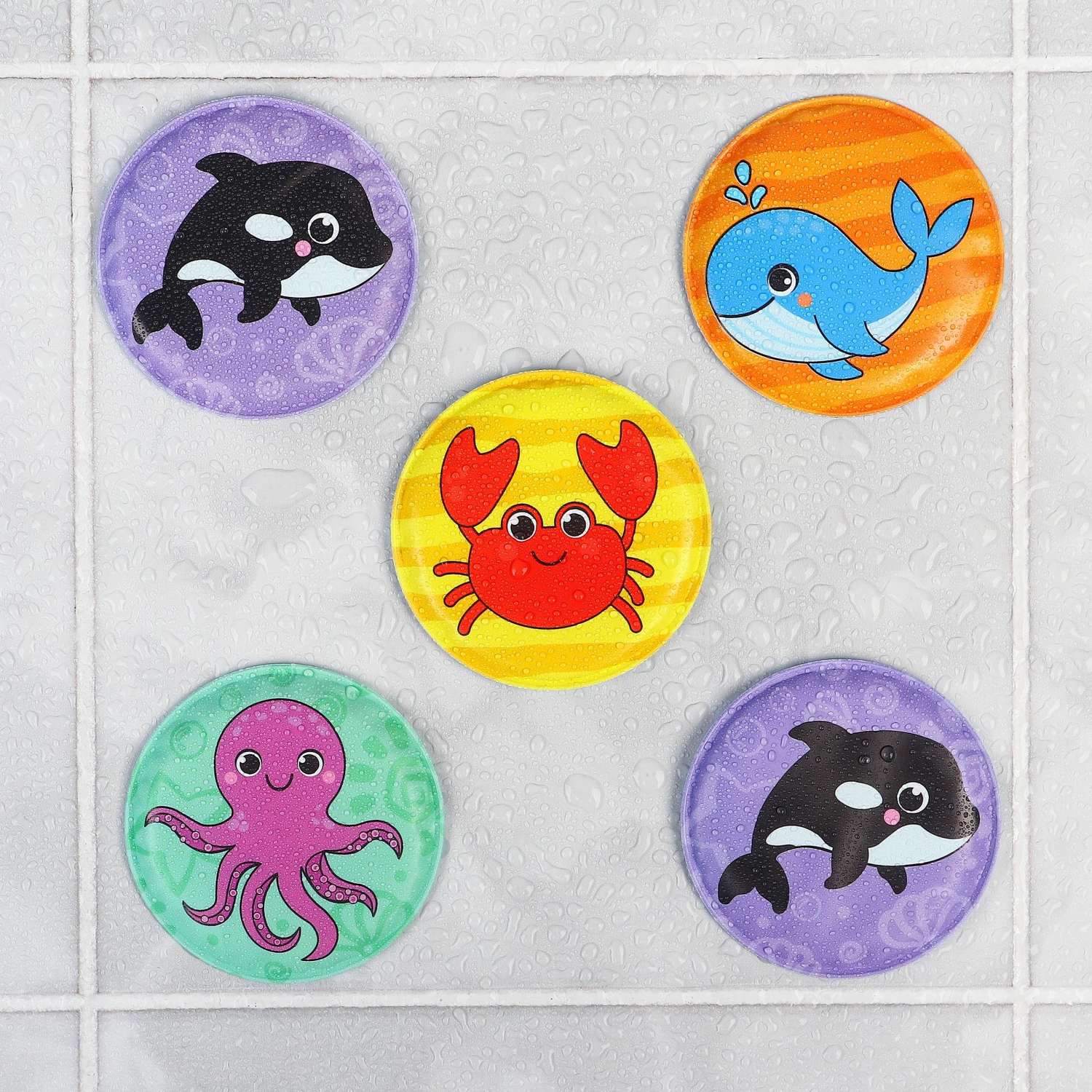 Мемо-игра: Крошка Я развивающие наклейки для игры в ванной «Морские животные» - фото 10