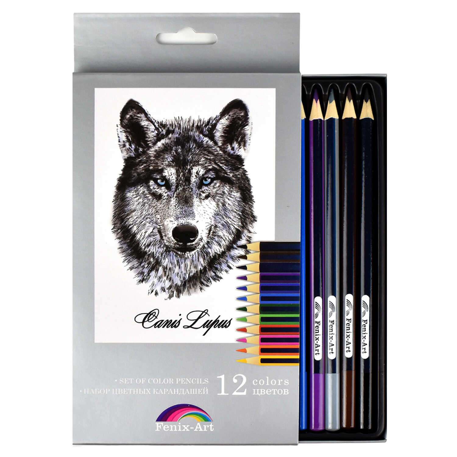 Цветные карандаши ФЕНИКС+ Волк 12 цветов - фото 2